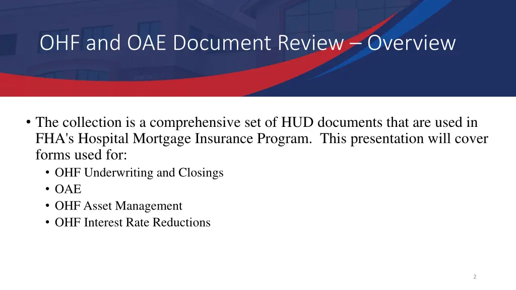 ohf and oae document review overview