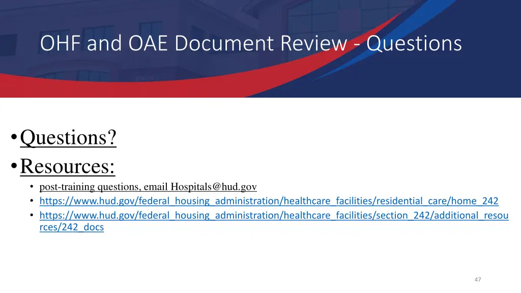 ohf and oae document review questions