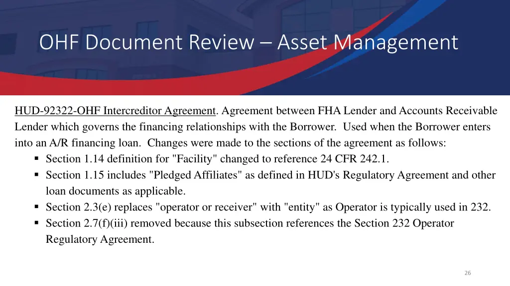 ohf document review asset management 2
