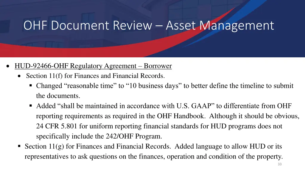 ohf document review asset management 9