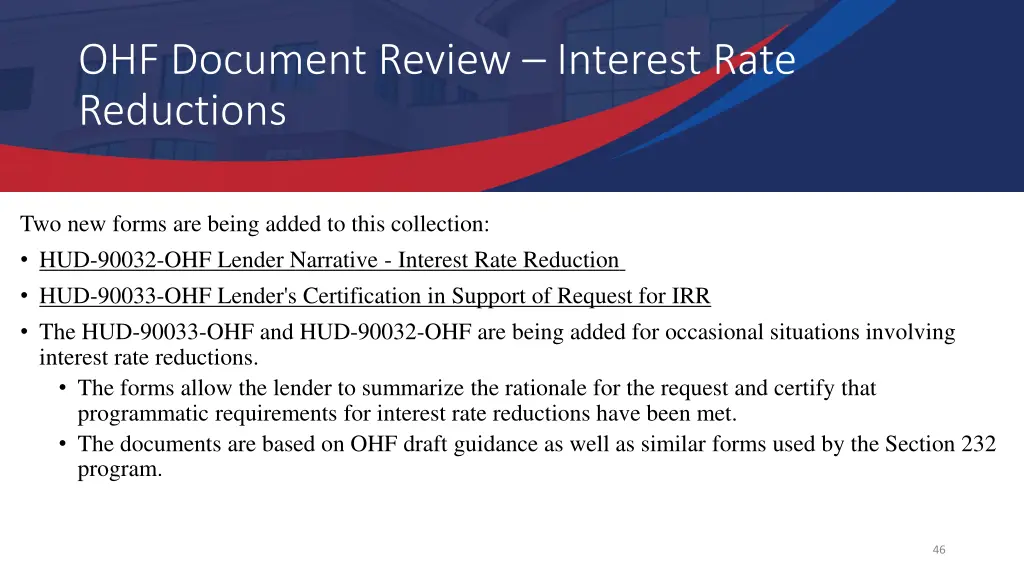 ohf document review interest rate reductions 1