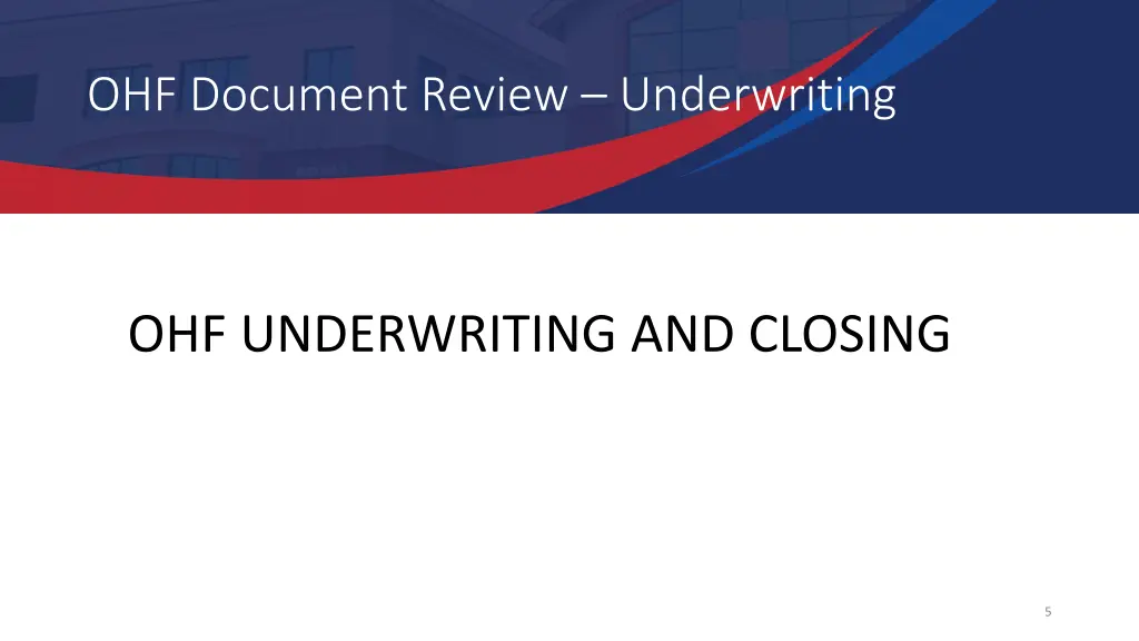 ohf document review underwriting