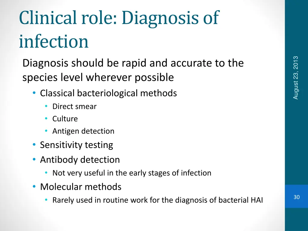 clinical role diagnosis of infection diagnosis