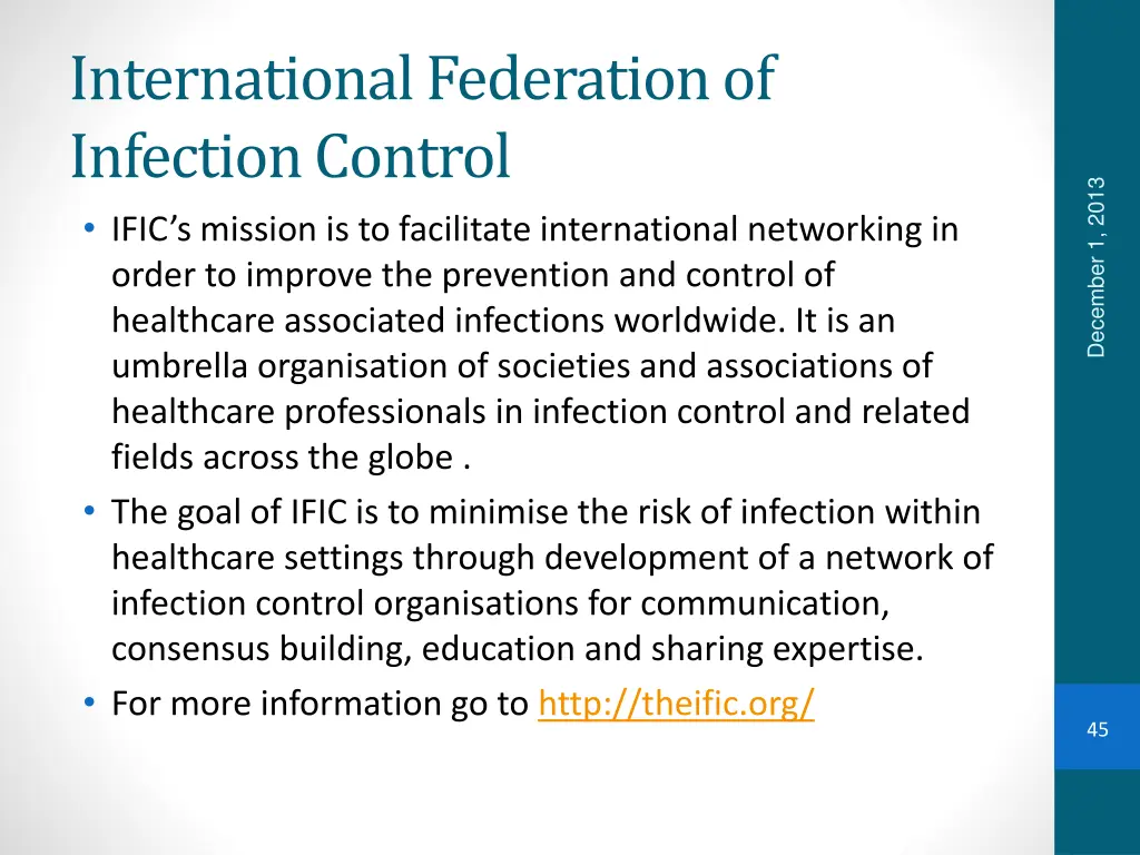 international federation of infection control
