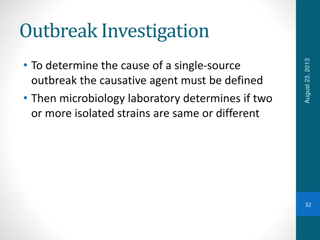 outbreak investigation