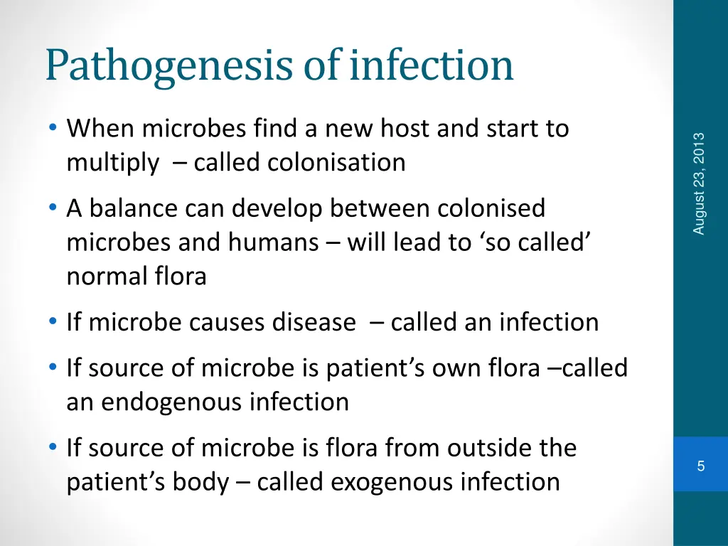 pathogenesis of infection