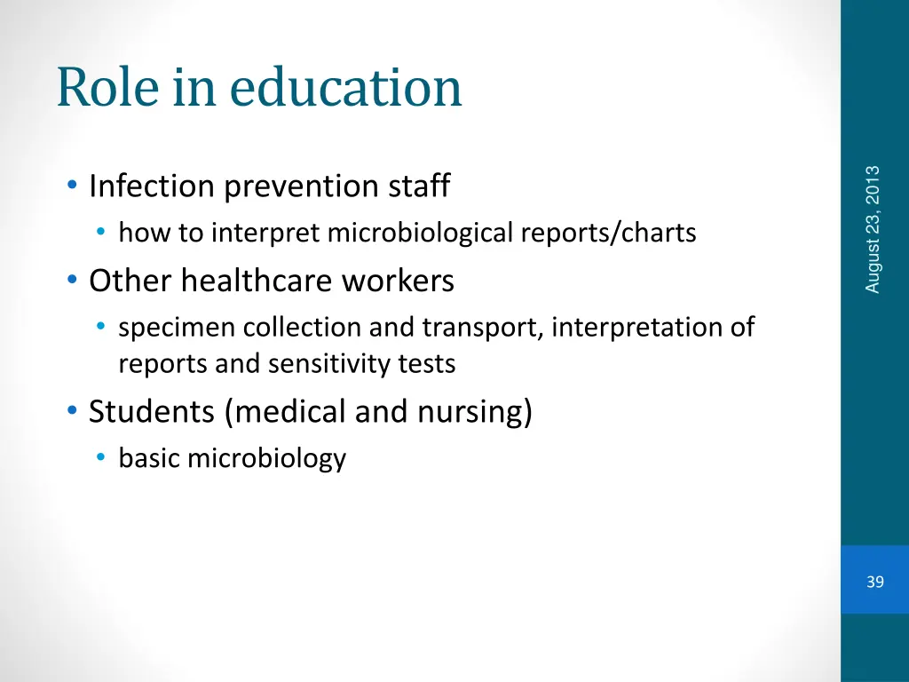 role in education