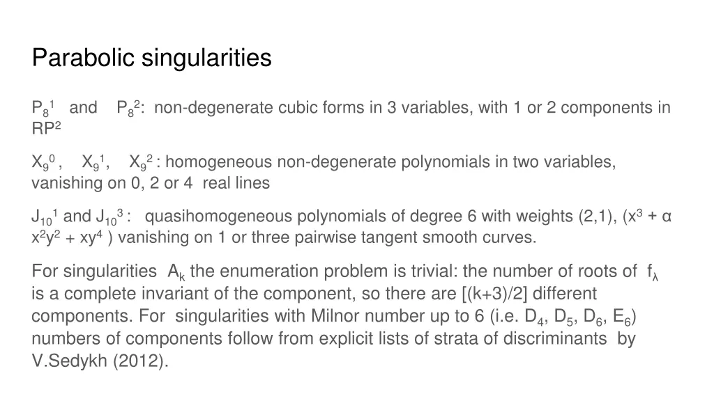 parabolic singularities