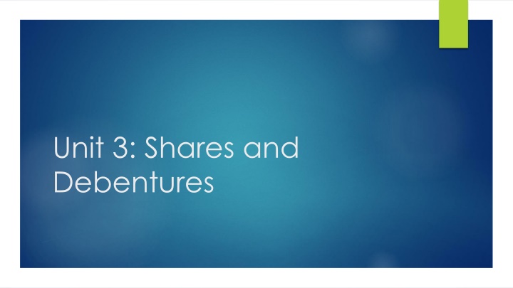 unit 3 shares and debentures