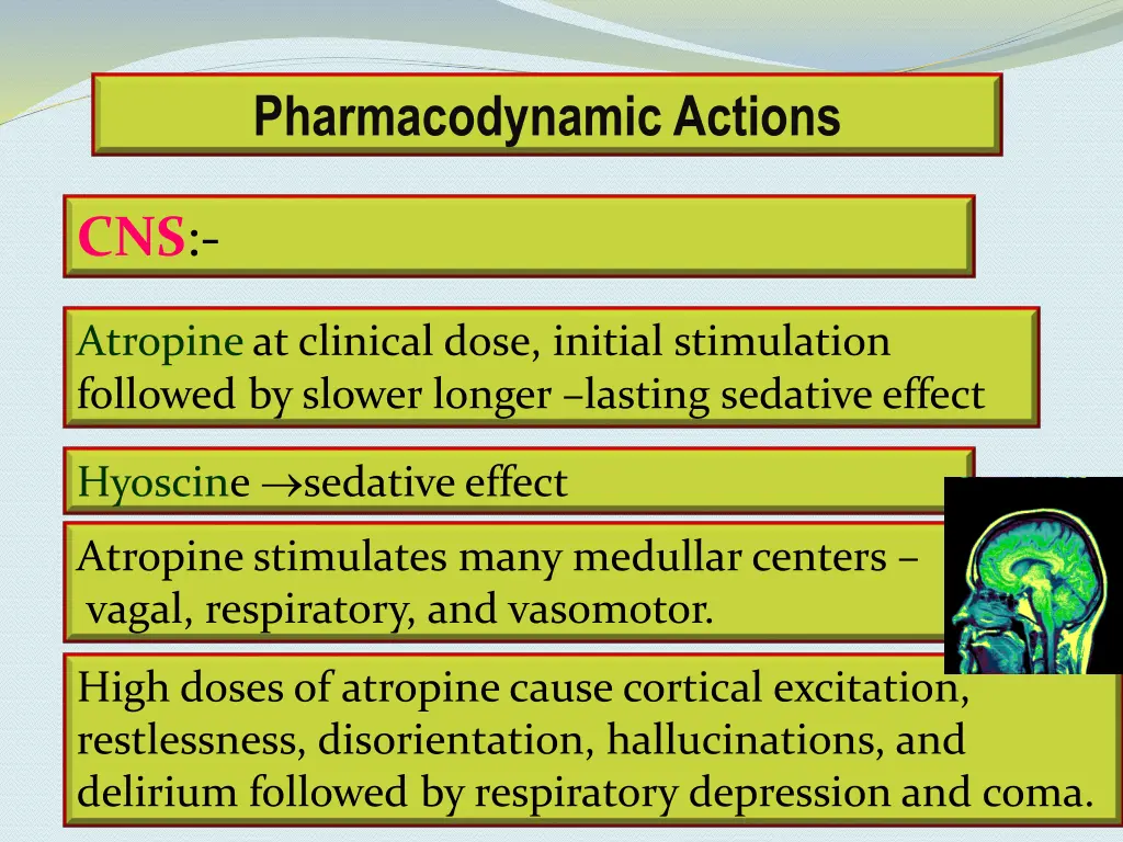 pharmacodynamic actions