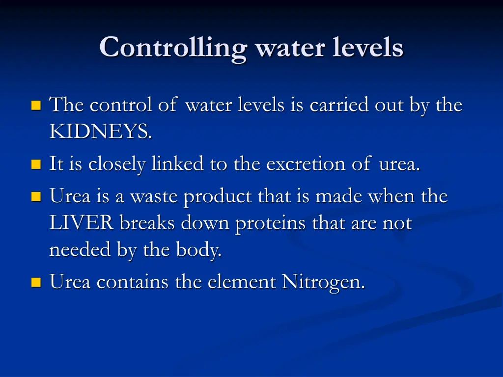 controlling water levels
