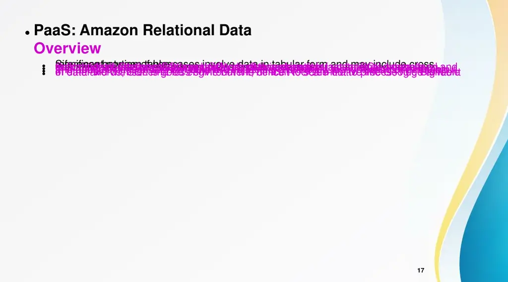 paas amazon relational data overview