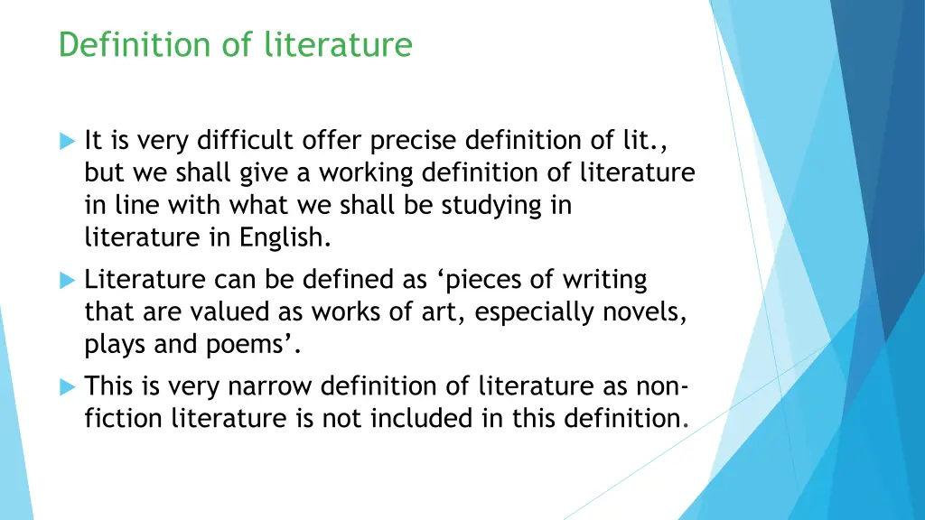 definition of literature