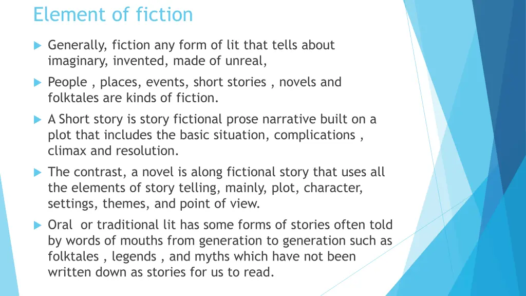 element of fiction