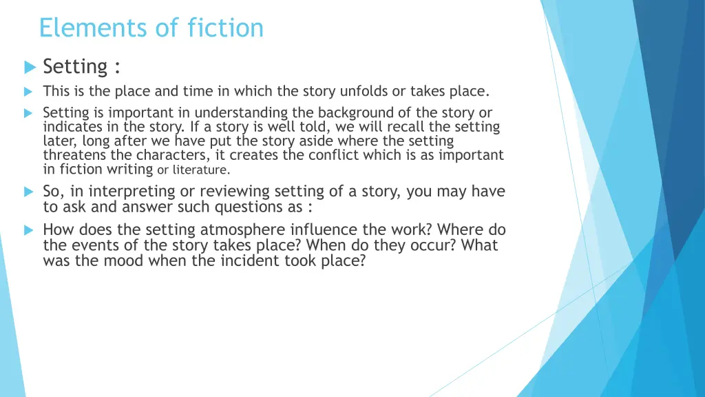 elements of fiction 1
