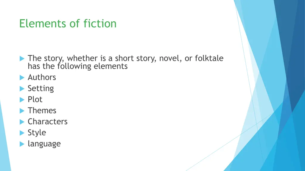 elements of fiction