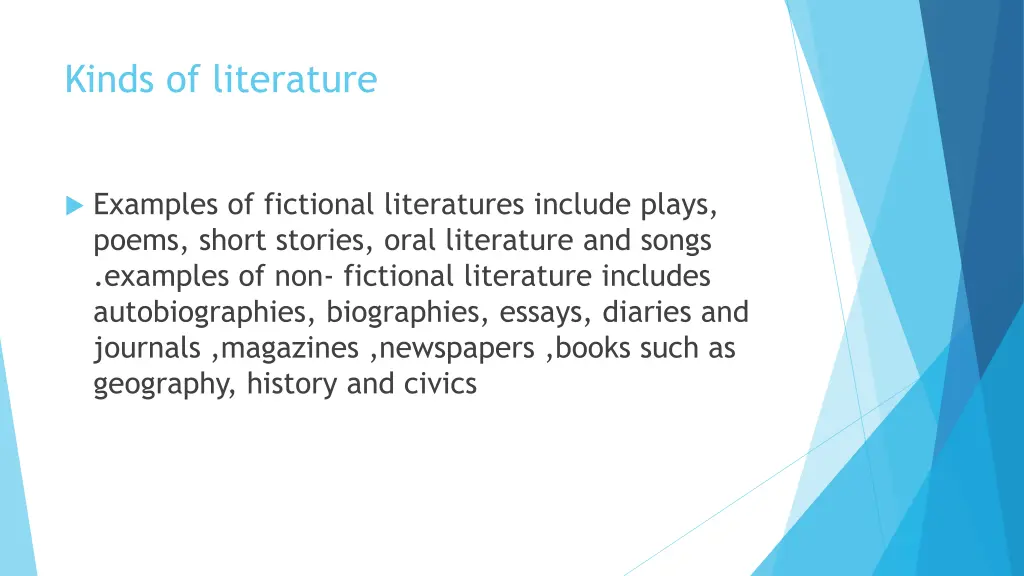kinds of literature 1