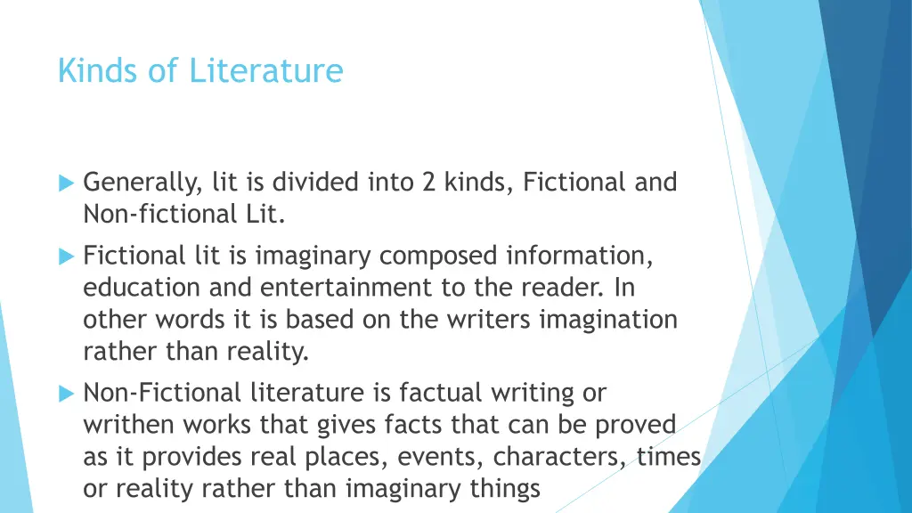 kinds of literature