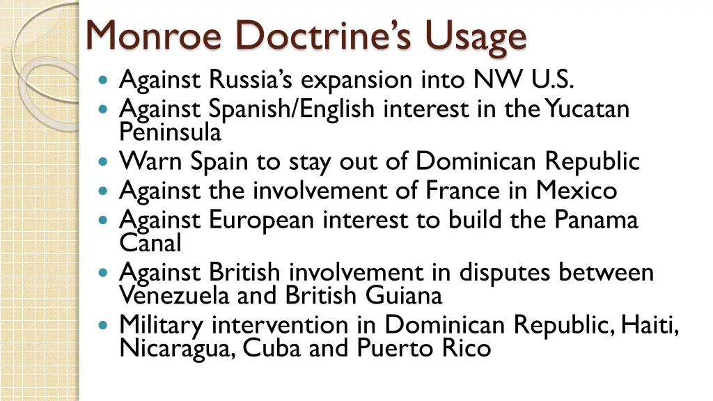 monroe doctrine s usage against russia
