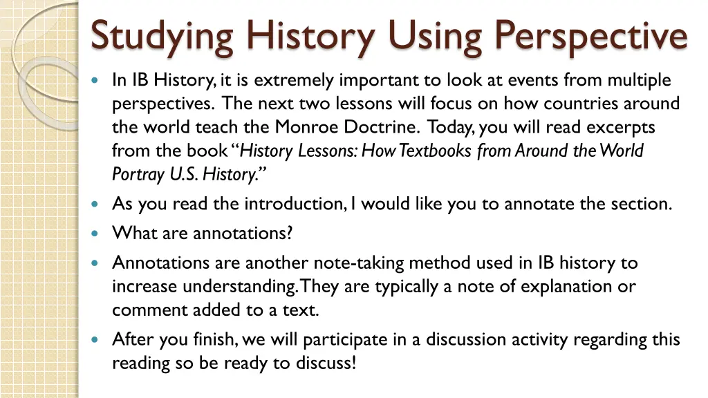 studying history using perspective