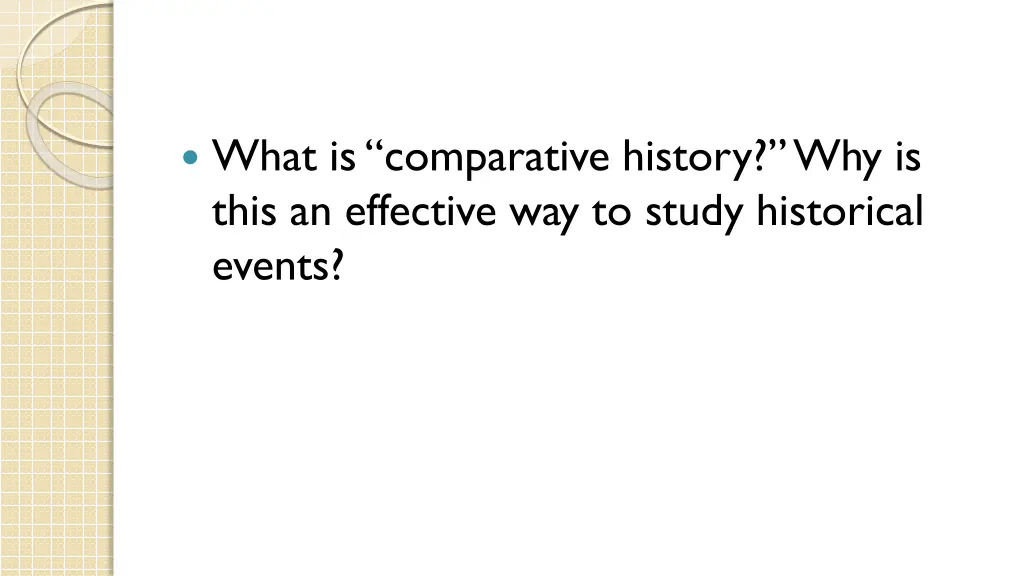 what is comparative history why is this