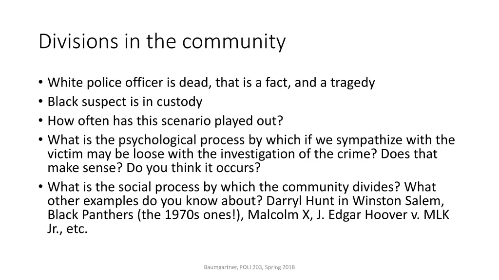 divisions in the community