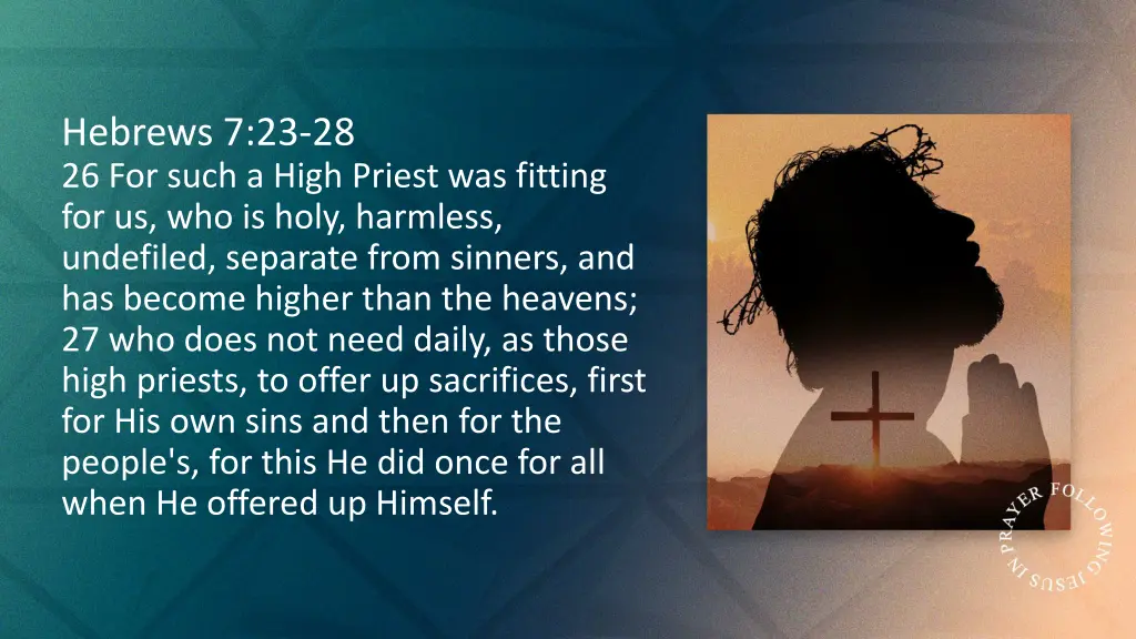 hebrews 7 23 28 26 for such a high priest