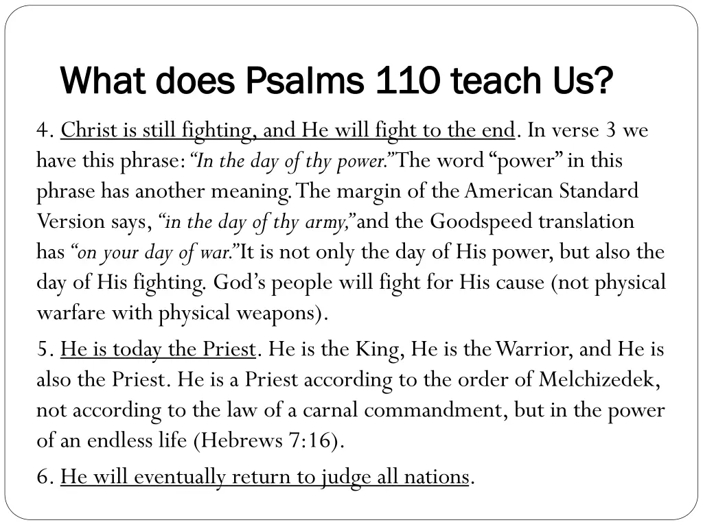 what does psalms 110 teach us what does psalms 1