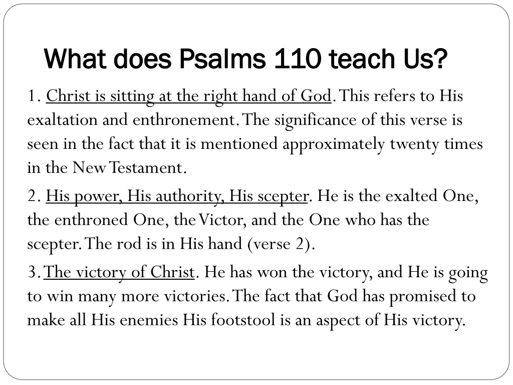 what does psalms 110 teach us what does psalms