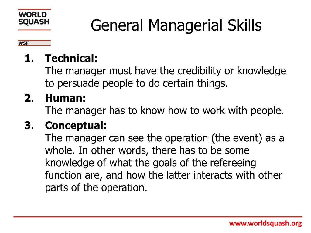 general managerial skills