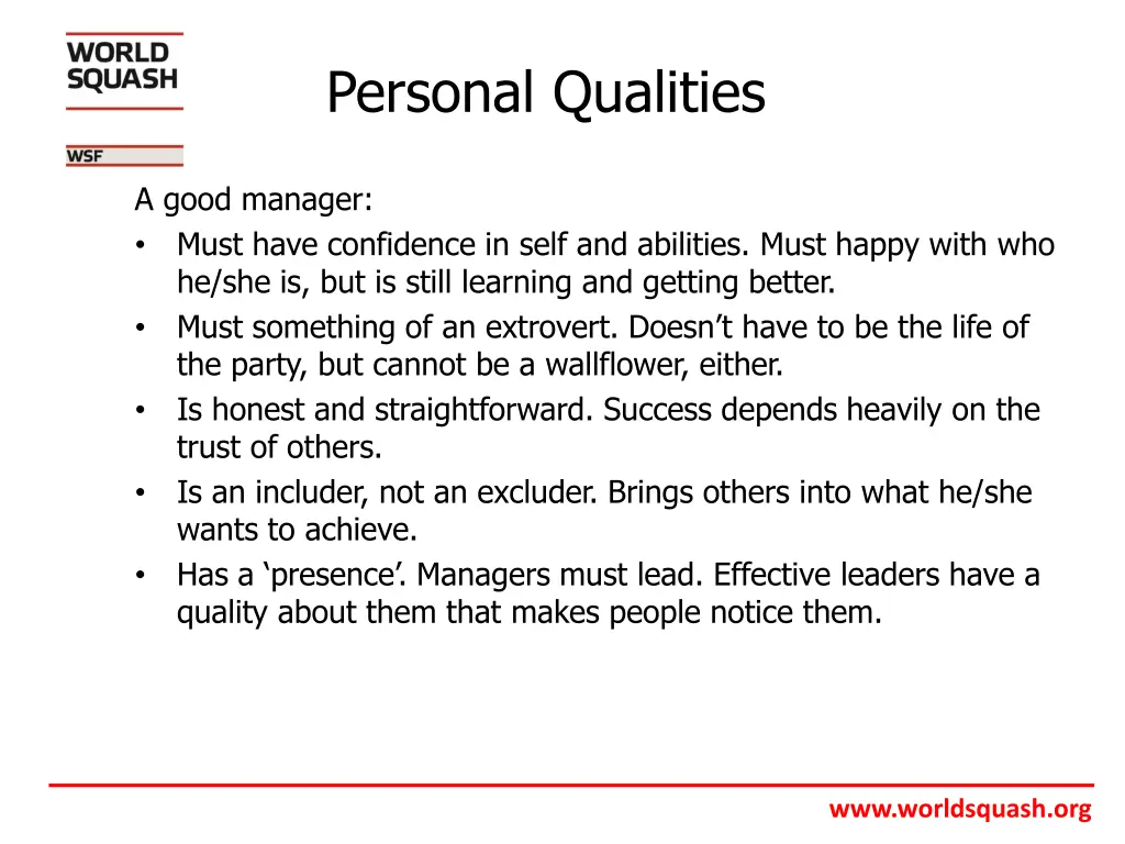 personal qualities