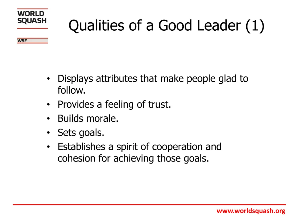 qualities of a good leader 1