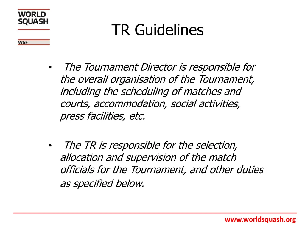 tr guidelines