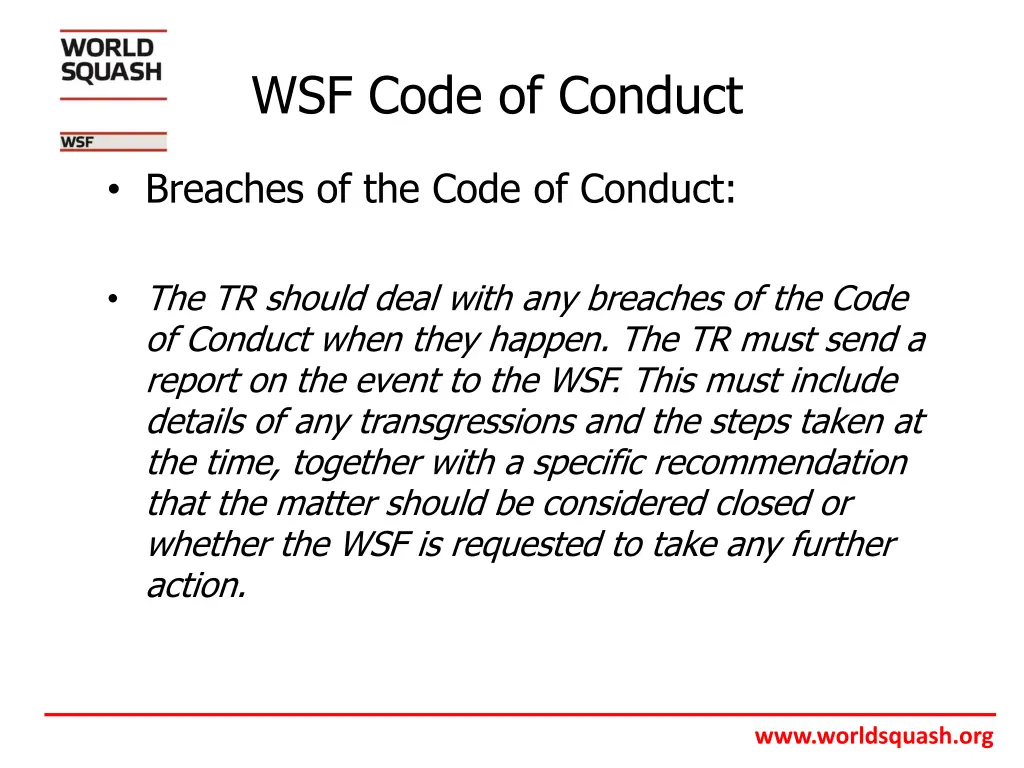 wsf code of conduct 11