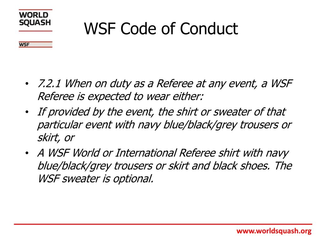 wsf code of conduct 2
