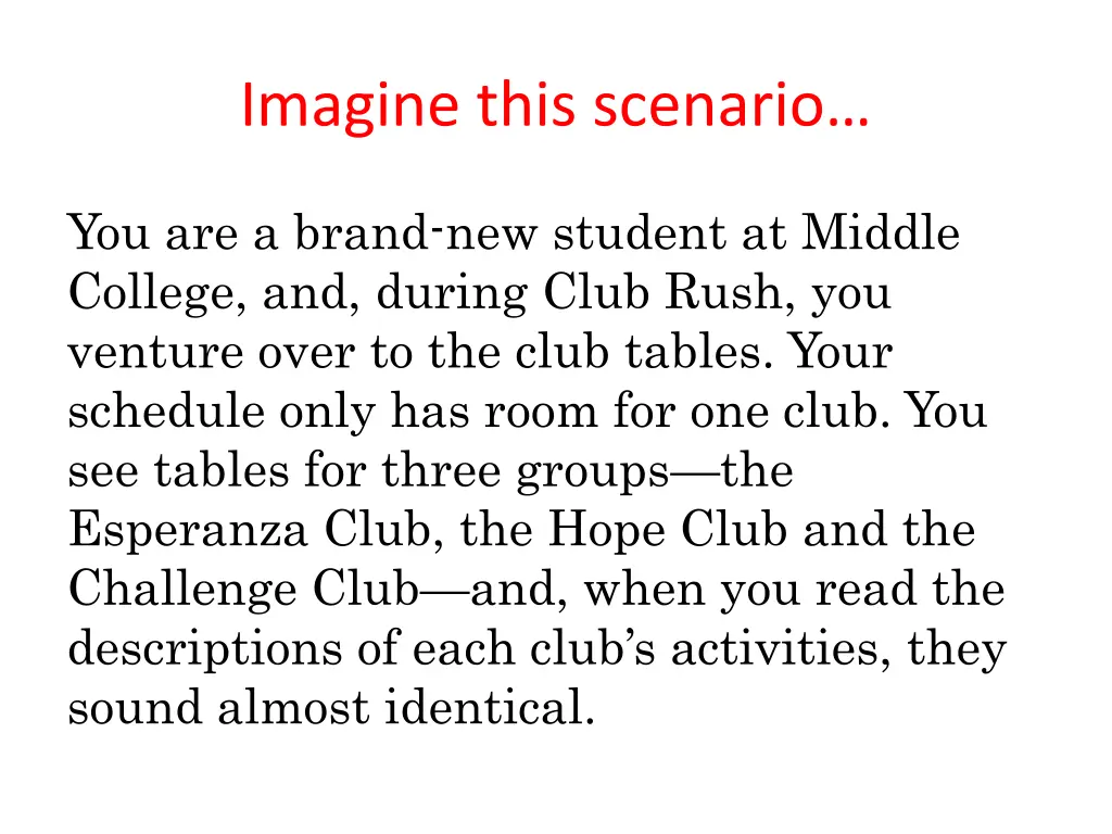 imagine this scenario