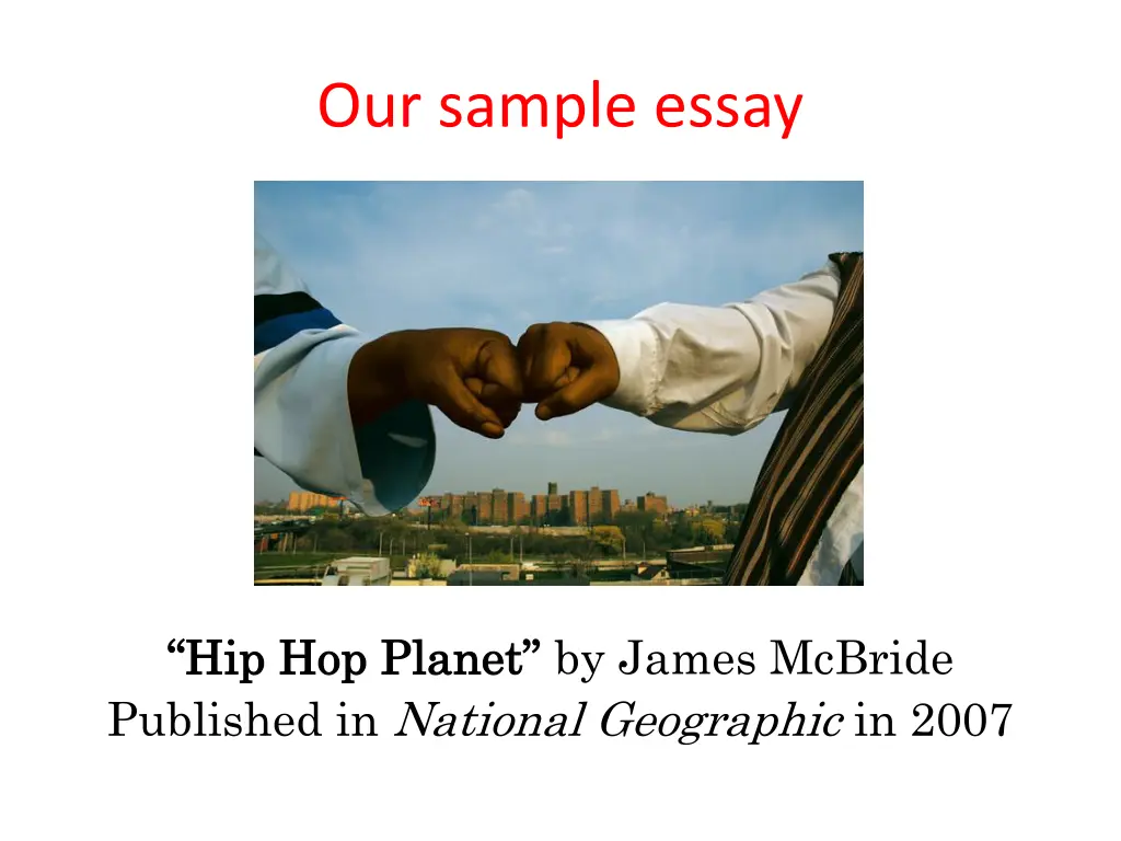 our sample essay