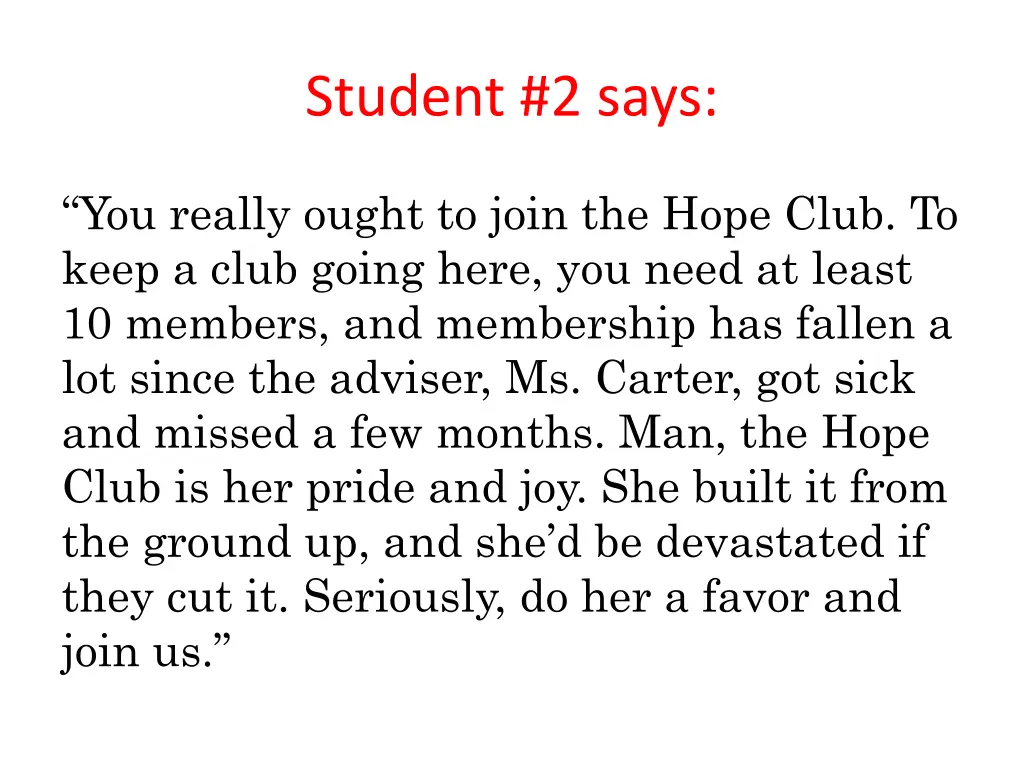 student 2 says