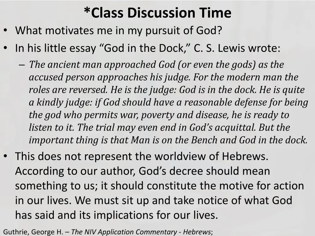 class discussion time 3