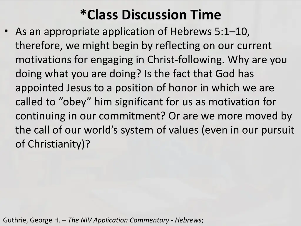 class discussion time 4