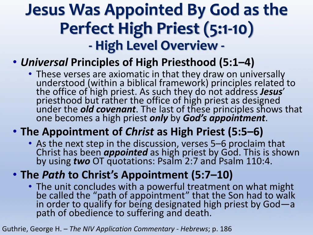 jesus was appointed by god as the perfect high