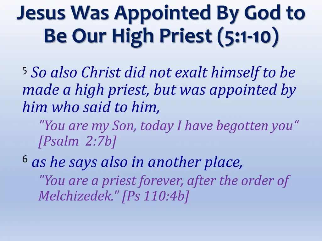 jesus was appointed by god to be our high priest 1