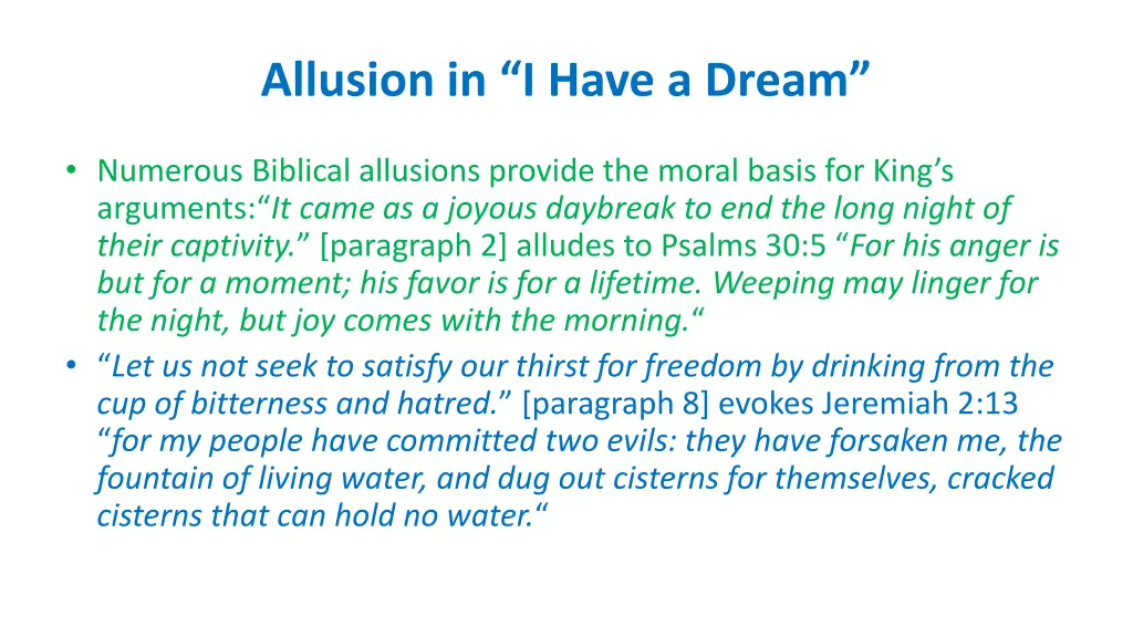 allusion in i have a dream 1