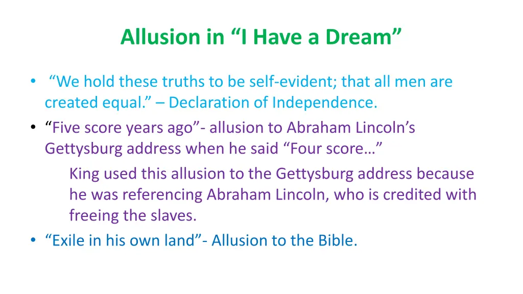 allusion in i have a dream