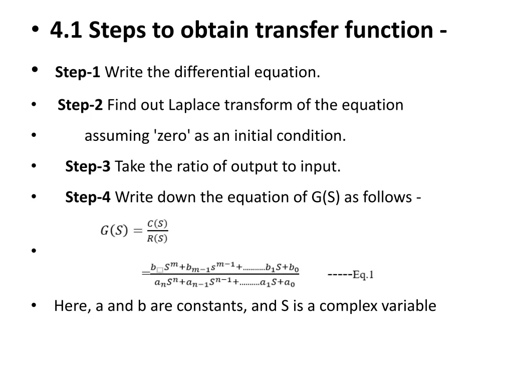 4 1 steps to obtain transfer function