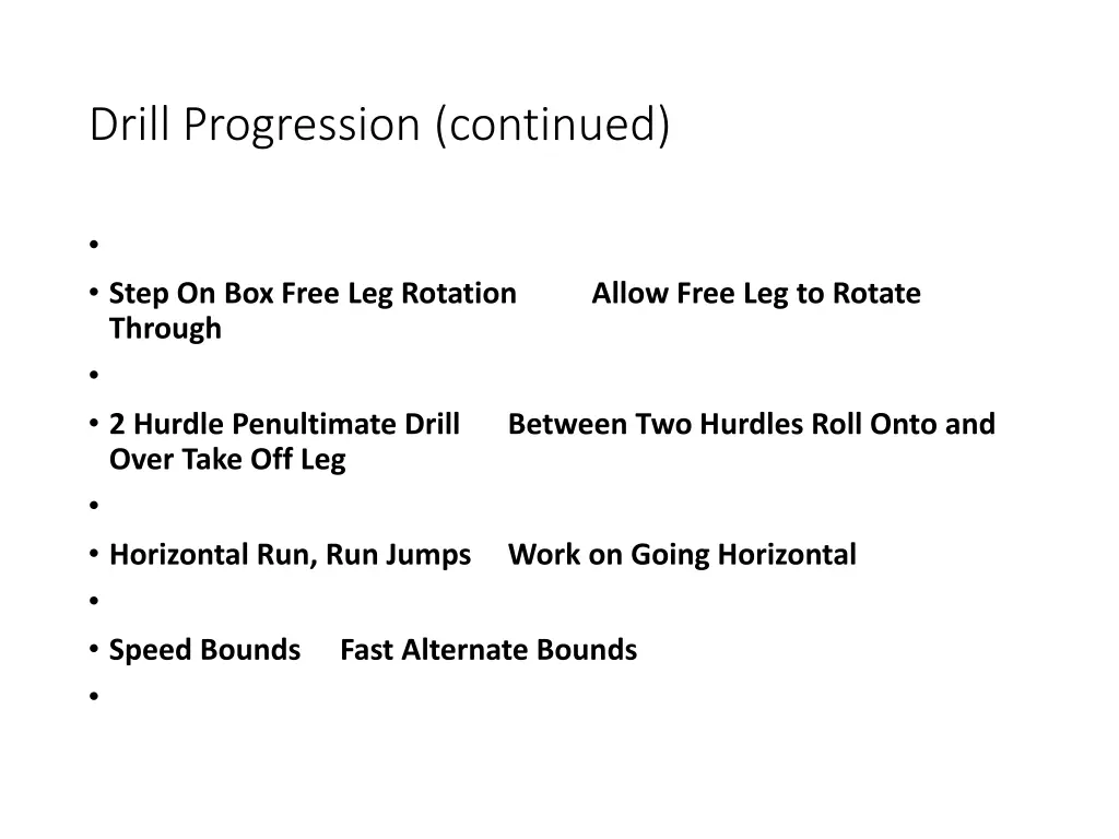 drill progression continued