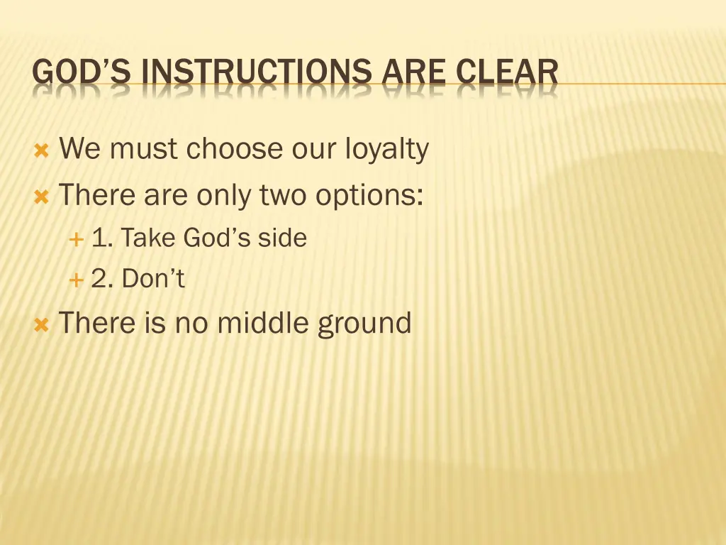 god s instructions are clear