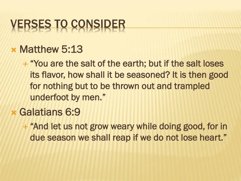verses to consider