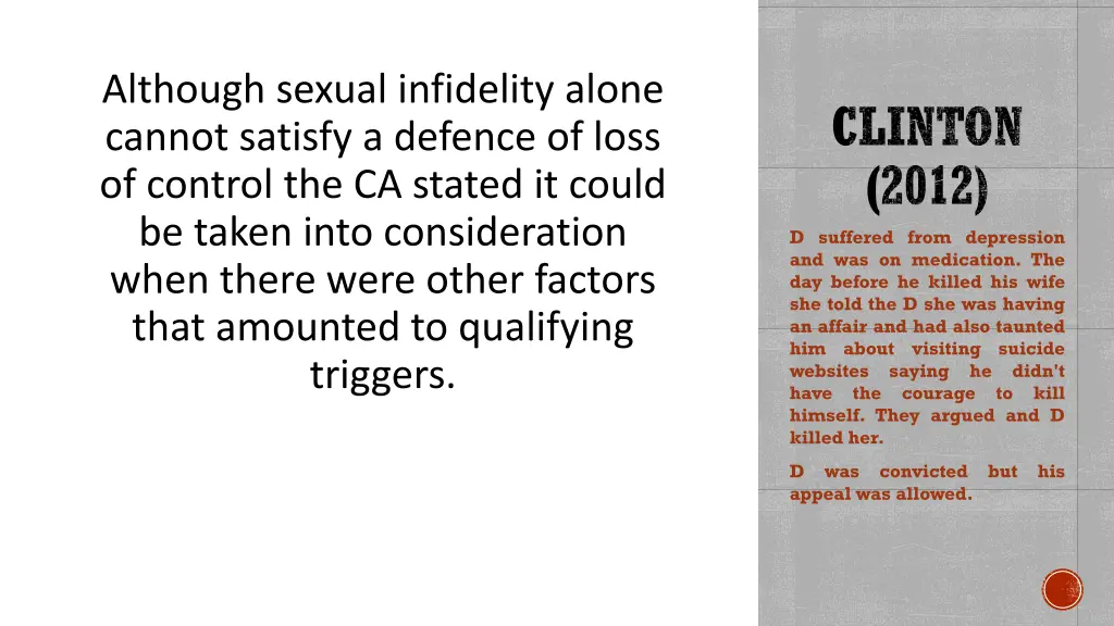 although sexual infidelity alone cannot satisfy
