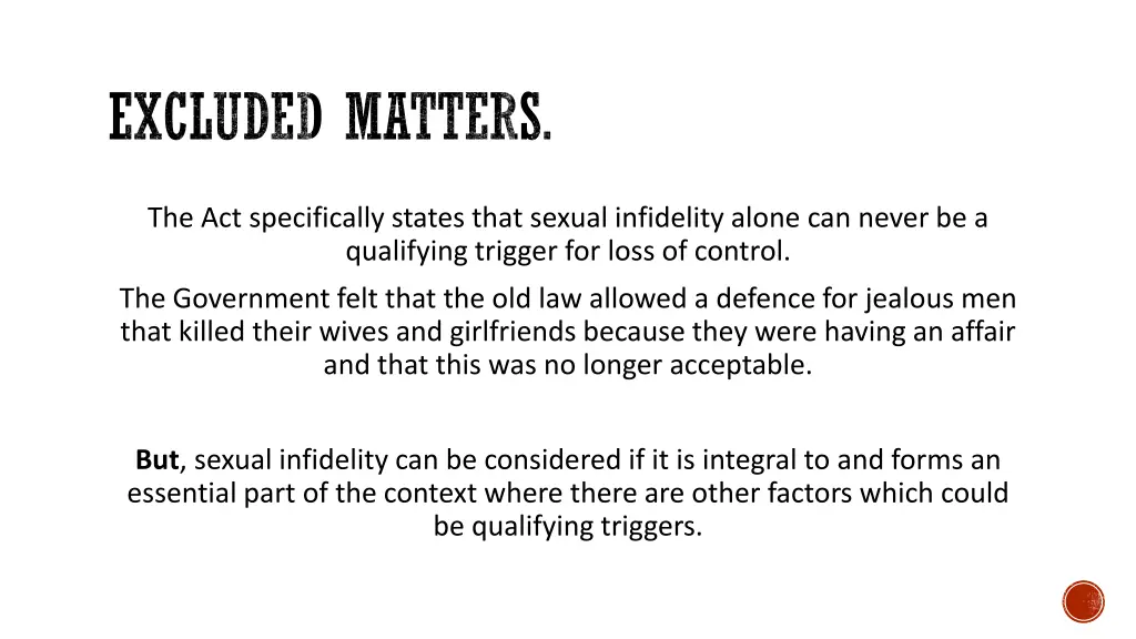 excluded matters
